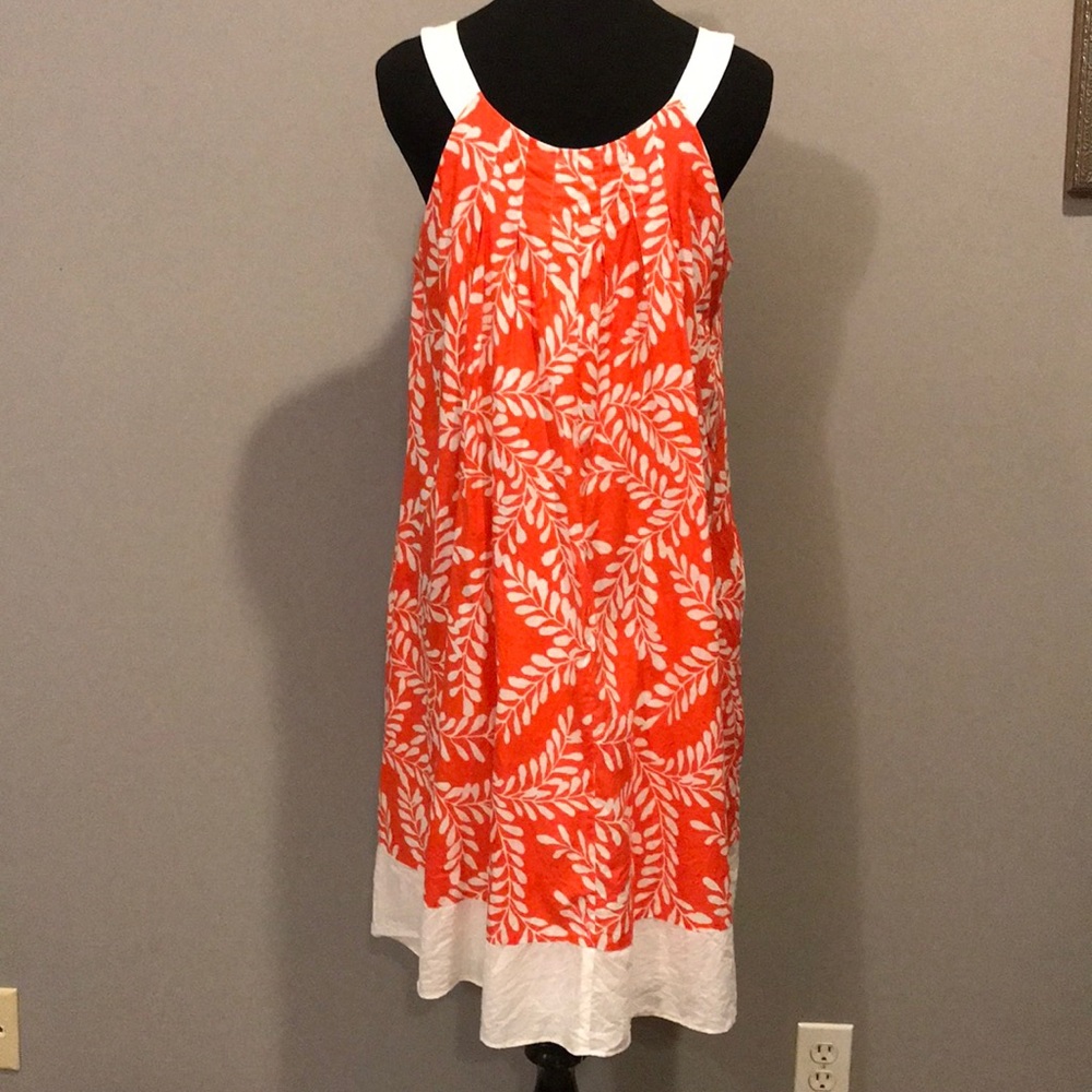 London Times orange sundress with pockets size 10